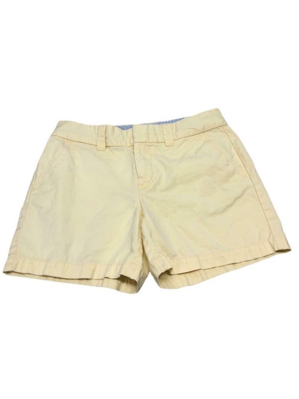 Tommy Hilfiger Shorts Womens 8 Chino Yellow Belt Loops Pockets 40665 100% Cotton